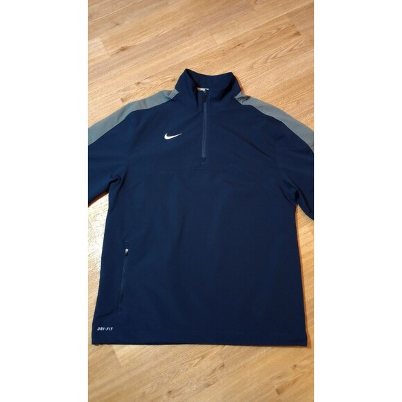 Nike Dri Fit Hot Jacket Mens Small 1/4 Zip Windbreaker Zipped Pocket Pullover - Picture 2 of 16